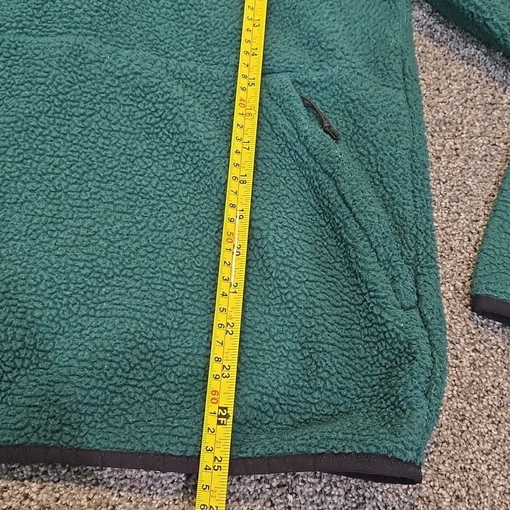The North Face Mens Dunraven Green Zip Up Fleece Sweater Fuzzy SherpaFleece Sz S